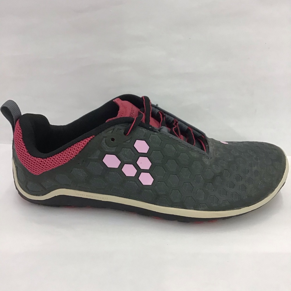 Vivo Barefoot Gray Athletic Shoe with Pink Accents